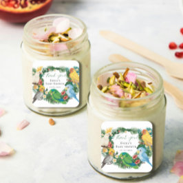 トロピカルエキゾチックベビーワイルドパロツベビシャワースクア スクエアシール