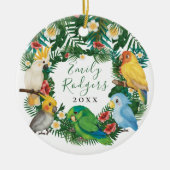 トロピカルエキゾチックベビーワイルドパロツベビシャワースクア セラミックオーナメント (正面)