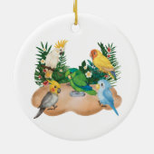 トロピカルエキゾチックベビーワイルドパロツベビシャワースクア セラミックオーナメント (裏面)