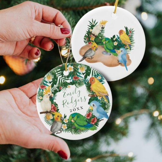 トロピカルエキゾチックベビーワイルドパロツベビシャワースクア セラミックオーナメント