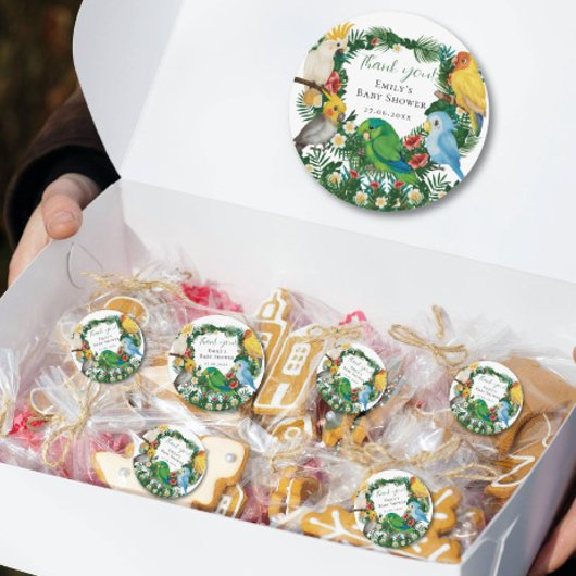 トロピカルエキゾチックベビーワイルドパロツベビシャワースクア ラウンドシール