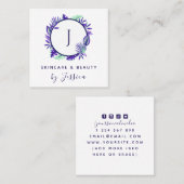 トロピカルエキゾチックモノグラムスキンケア美しい モダン スクエア名刺 (正面/裏面)