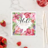 トロピカルエキゾチック花エレガントハワイアンアロハ スタンダードカクテルナプキン (インサイチュ)