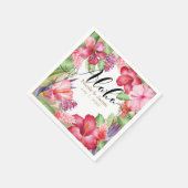 トロピカルエキゾチック花エレガントハワイアンアロハ スタンダードカクテルナプキン (角)