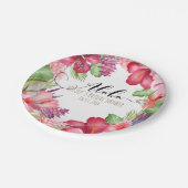 トロピカルエキゾチック花エレガントハワイアンアロハ ペーパープレート (アングル)