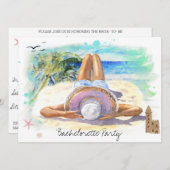 トロピカルエキゾチック　ビーチパーティー　独身最後の女 招待状 (正面/裏面)