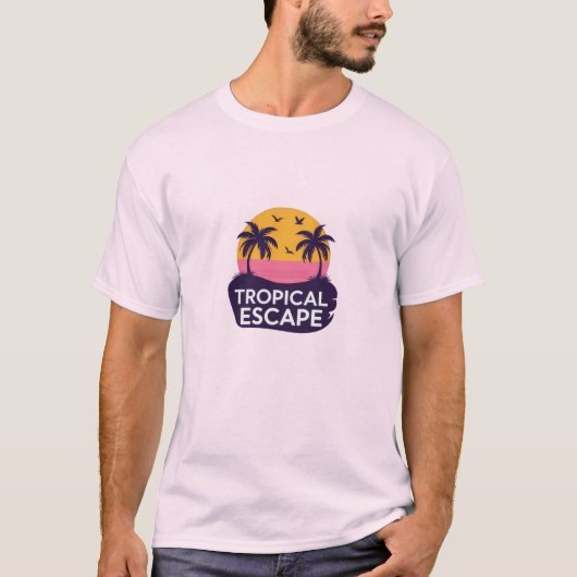 トロピカルエスケープサンセットTシャツ Tシャツ (正面)