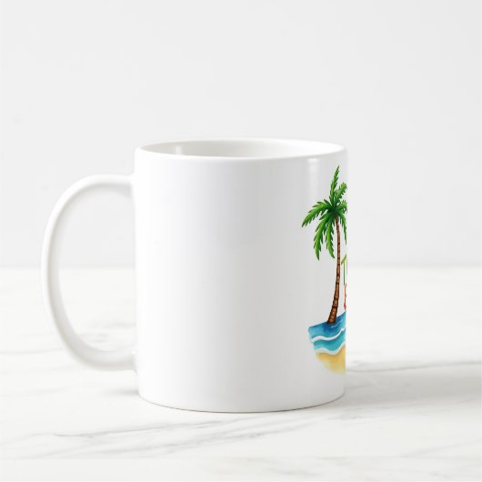 トロピカルエスケープビーチ水彩マグカップ コーヒーマグカップ (左)