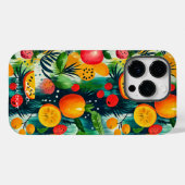トロピカルエスケープフルーツデザインとオレンジ&グリーン Case-Mate iPhoneケース (裏面 (横))