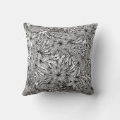 トロピカルエスケープブラックとホワイトカラー クッション (裏面)