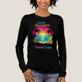 トロピカルエスケープ – レトロサマーサンセット トライブレンドＴシャツ (正面)