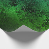 トロピカルエメラルドブラックフローラメタリックグラムスパーク ラッピングペーパー (角)