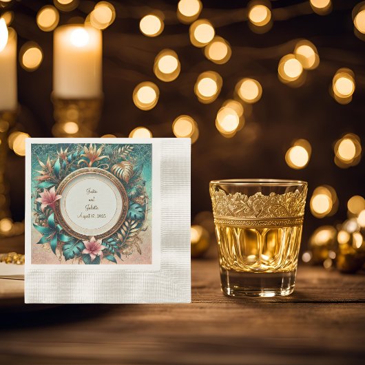 トロピカルエレガンスコーインドカクテル 縁ありカクテルナプキン