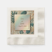 トロピカルエレガンスミニマルコーニングカクテル 縁ありカクテルナプキン (正面)