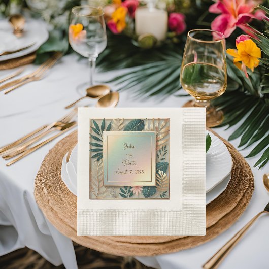 トロピカルエレガンスミニマルコーニングルンチョン 縁ありランチョンナプキン