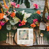 トロピカルエレガンスミニマルコーニングルンチョン 縁ありランチョンナプキン