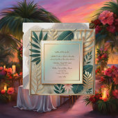 トロピカルエレガンスミニマルフレーム結婚式招待状 シーズンカード