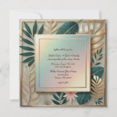 トロピカルエレガンスミニマルフレーム結婚式招待状 シーズンカード (正面)