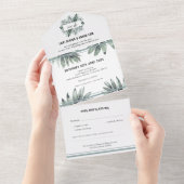 トロピカルエレガンスモダン オールインワン招待状 (貼ってはがせる)