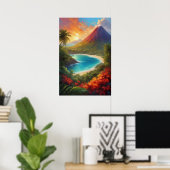 トロピカルエレガンス、オレンジダスク ポスター (ホームオフィス)