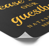 トロピカルエレガンス |パイナップル結婚のサイン ポスター (角)