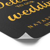 トロピカルエレガンス |パイナップル結婚のサイン ポスター (角)