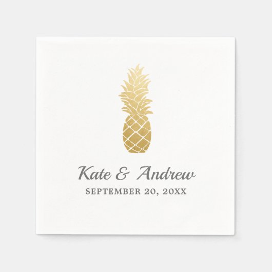トロピカルエレガンス |パイナップル結婚ズ スタンダードカクテルナプキン (正面)