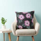 トロピカルエレガンス：ピンクのハイビスカスウォーターカラーデザイン クッション (椅子)