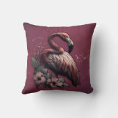 トロピカルエレガンス、夕暮れ時のフラミンゴ。 クッション (裏面)