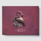 トロピカルエレガンス、夕暮れ時のフラミンゴ。 ゲストブック (裏面)