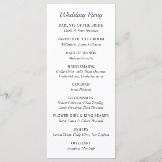 トロピカルエレガンス | Pineapple結婚式 プログラム (裏面)