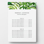 トロピカルエレガントインテリアデザイナーの価格表 フォトプラーク (正面)