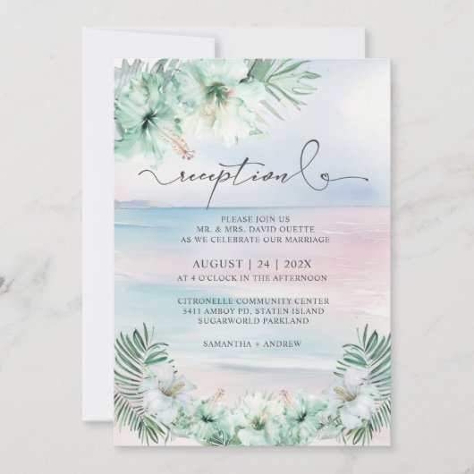 トロピカルエレガントウェディングレセプション 招待状 (正面)