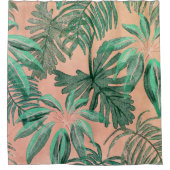 トロピカルエレガントウォーターのカラー葉アートワーク | シャワーカーテン (正面)