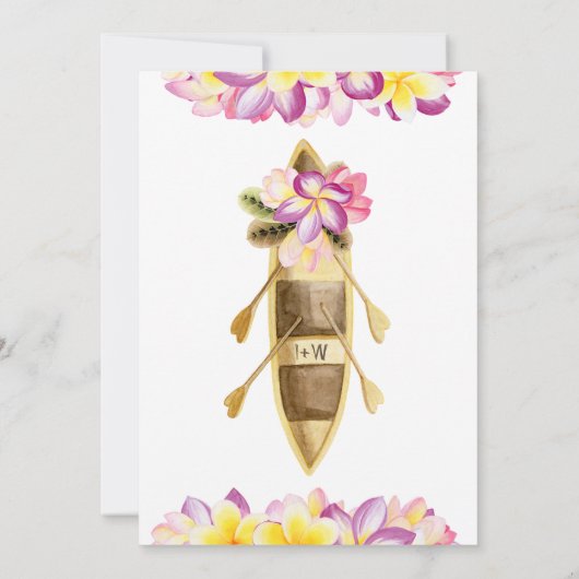 トロピカルエレガントハワイアンサマー婚約パーティ 招待状 (裏面)