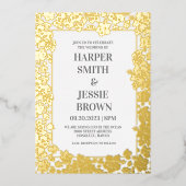 トロピカルエレガントハワイビーチ結婚式 箔招待状 (正面)