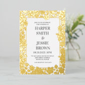 トロピカルエレガントハワイビーチ結婚式 箔招待状 (立ち正面)