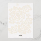 トロピカルエレガントハワイビーチ結婚式 箔招待状 (裏面)