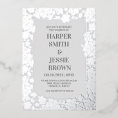 トロピカルエレガントハワイビーチ結婚式 箔招待状 (正面)