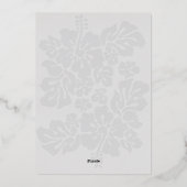 トロピカルエレガントハワイビーチ結婚式 箔招待状 (裏面)