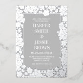 トロピカルエレガントハワイビーチ結婚式 箔招待状 (正面)