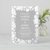 トロピカルエレガントハワイビーチ結婚式 箔招待状 (立ち正面)