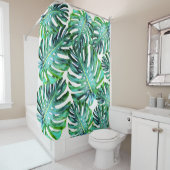 トロピカルエレガントハワイ・モンステラ葉写真 シャワーカーテン (インサイチュ)