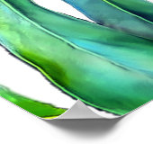 トロピカルエレガントハワイ・モンステラ葉写真 ポスター (角)