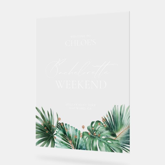 トロピカルエレガントバチェロレッテアクリル系ウェルカムサイン アクリルサイン (傾斜)