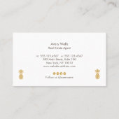 トロピカルエレガントパイナップルロゴ 名刺 (裏面)