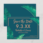 トロピカルエレガントパーム葉 セーブザデート (正面/裏面)