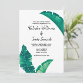 トロピカルエレガントパーム葉 招待状 (スタンド正面)