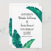 トロピカルエレガントパーム葉 招待状 (正面/裏面)