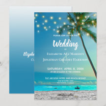 トロピカルエレガントビーチストリングライツパームズグラデーション